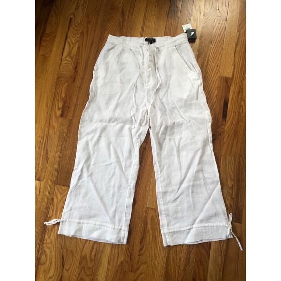 NWT Juicy Couture Linen high waisted white pants size M - Picture 1 of 10